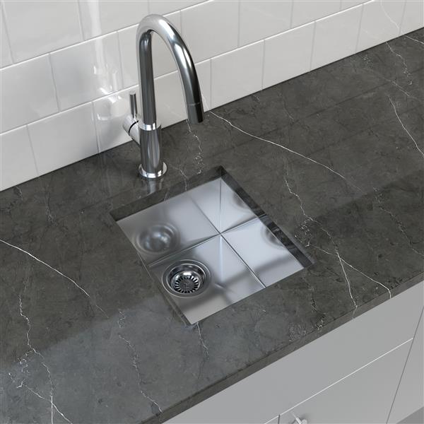 Stainless Steel 14-in Single bowl Undermount Standard Kitchen sink with accessories