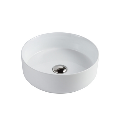 Lavabo de salle de bain en céramique Sidney™ GS0499 Round Vessel 14,2 pouces en blanc