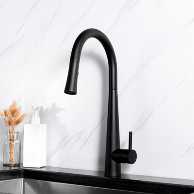 Contemporary Style Sensor Single-Handle Kitchen Sink Faucet with Pull-Down Sprayer