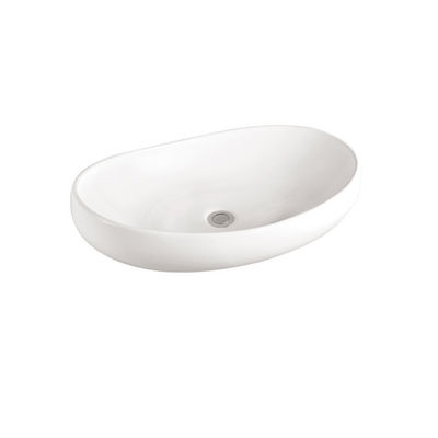 Large oval vessel white sink