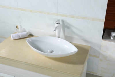 Modern abstract design vessel white sink