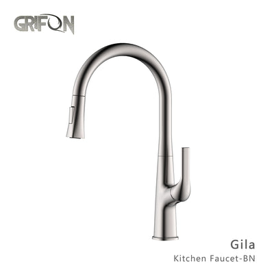 GILA™ GF406 Contemporary Style Single-Handle Kitchen Sink Faucet with Pull-Down Sprayer