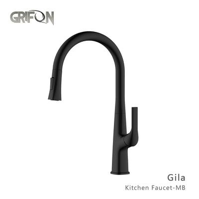 GILA™ GF406 Contemporary Style Single-Handle Kitchen Sink Faucet with Pull-Down Sprayer