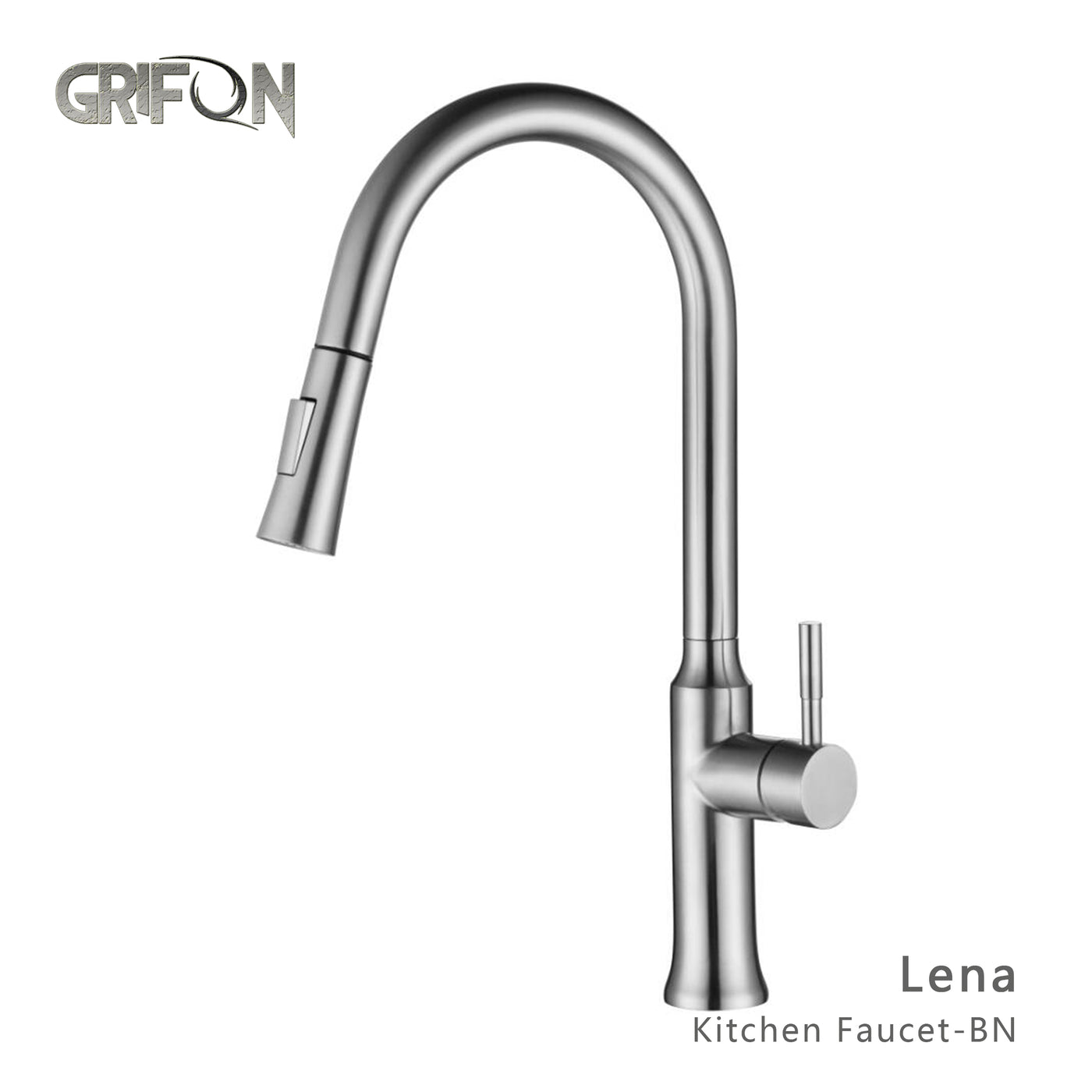 LENA™ GF408 Contemporary Style Single-Handle Kitchen Sink Faucet with Pull-Down Sprayer