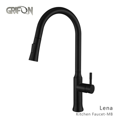 LENA™ GF408 Contemporary Style Single-Handle Kitchen Sink Faucet with Pull-Down Sprayer