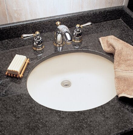 Round Undermount 19,5-in Ceramic Bathroom Sink in White