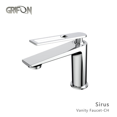 Robinet de lavabo de salle de bain à poignée unique de style contemporain SIRUS™ GF710
