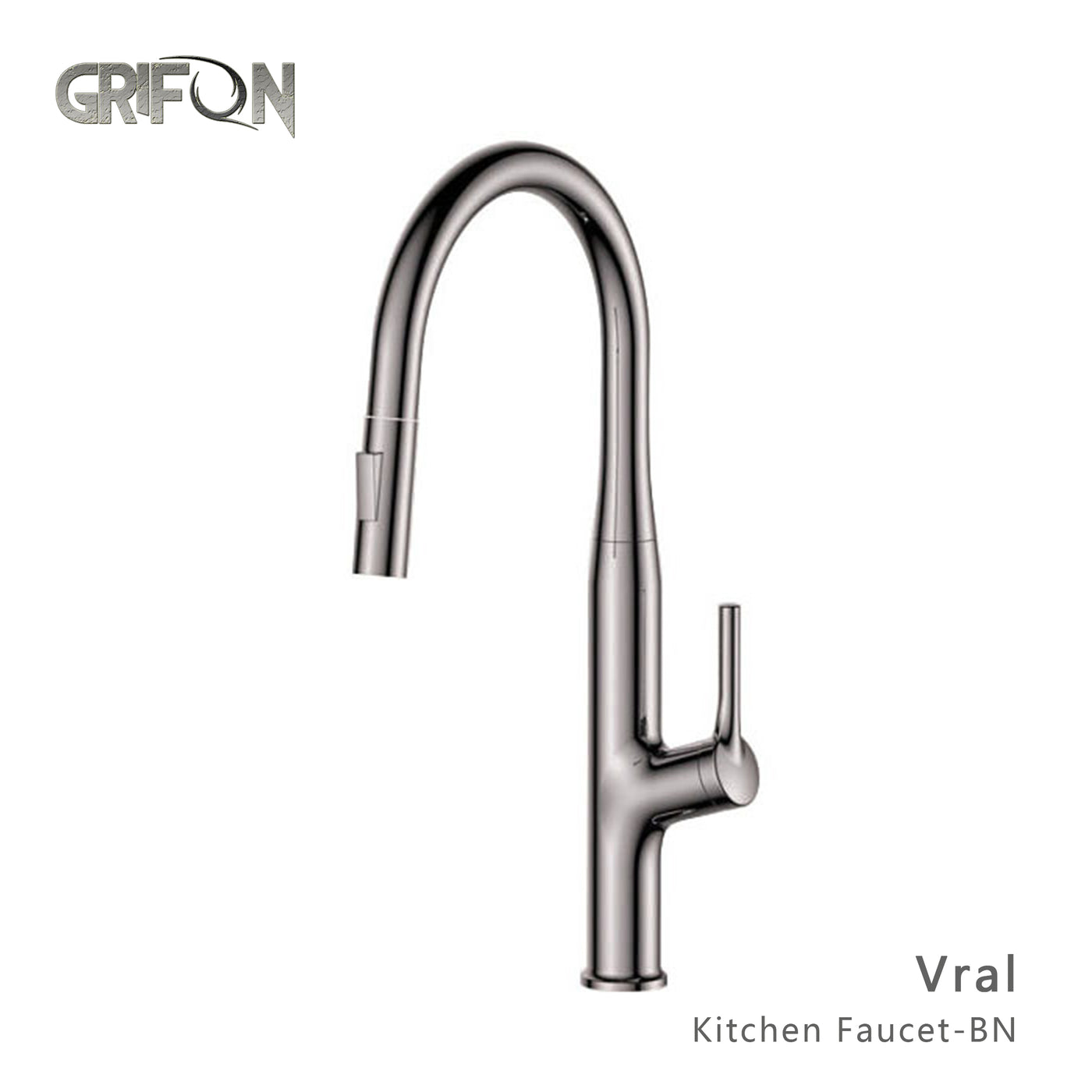 URAL™ GF403 Contemporary Style Single-Handle Kitchen Sink Faucet with Pull-Down Sprayer