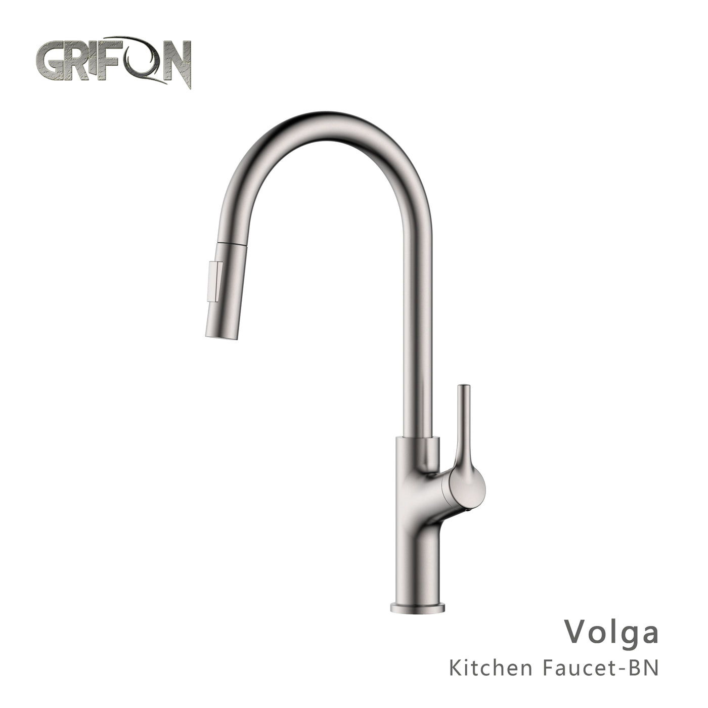 VOLGA™ GF401 Contemporary Style Single-Handle Kitchen Sink Faucet with Pull-Down Sprayer