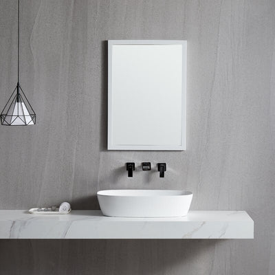 Rectangular Vessel 27,6-in Ceramic Bathroom Sink in White