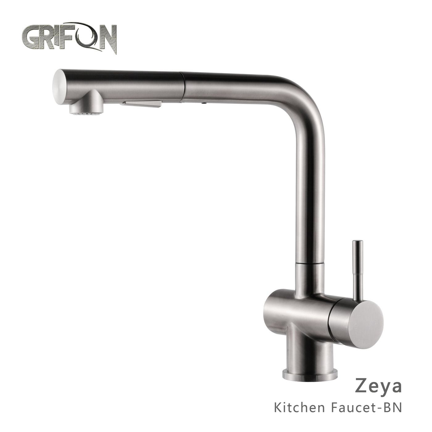 ZEYA™ GF405 Contemporary Style Single-Handle Kitchen Sink Faucet with Pull-Down Sprayer