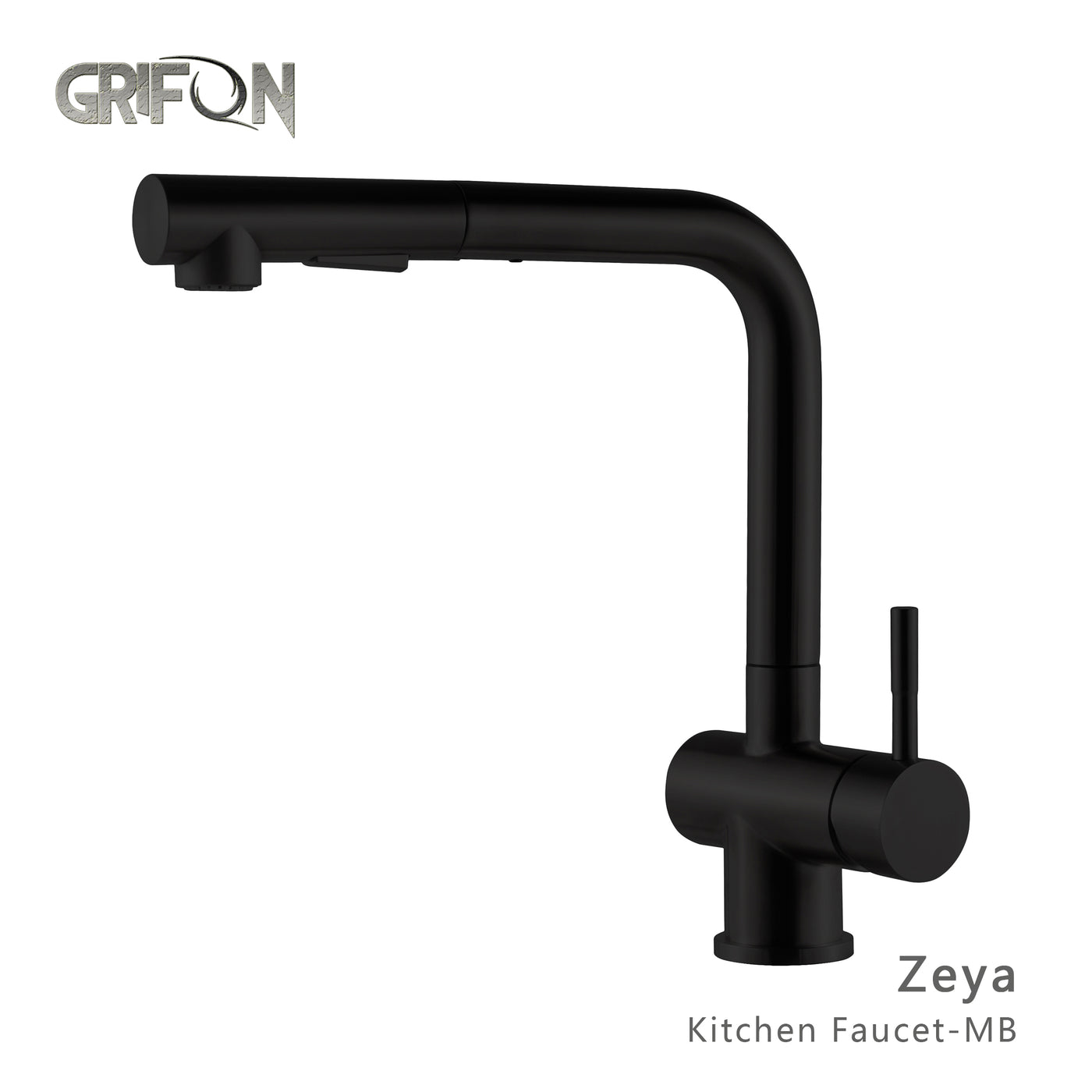ZEYA™ GF405 Contemporary Style Single-Handle Kitchen Sink Faucet with Pull-Down Sprayer